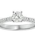 Inel De Logodnă Solitaire Pavé cu Moissanite de 0.85 ct din Platina - Castelo.ro