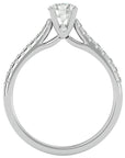 Inel De Logodnă Solitaire Pavé cu Moissanite de 0.85 ct din Platina - Castelo.ro