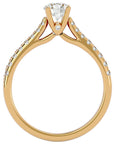 Inel De Logodnă Solitaire Pavé cu Moissanite de 0.85 ct din 18k Aur Galben - Castelo.ro