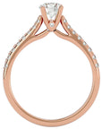 Inel De Logodnă Solitaire Pavé din Aur 14k cu Diamante Create în Laborator de 0.85 ct din 14k Aur Roz - Castelo.ro