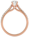 Inel De Logodnă Solitaire Pavé din Aur 14k cu Diamante Create în Laborator de 0.85 ct din 14k Aur Roz - Castelo.ro