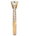 Inel De Logodnă Solitaire Pavé cu Moissanite de 0.85 ct din 18k Aur Galben - Castelo.ro