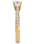 Inel De Logodnă Solitaire Pavé din Aur 14k cu Diamante Create în Laborator de 0.85 ct din 14k Aur Galben - Castelo.ro