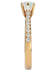 Inel De Logodnă Solitaire Pavé din Aur 14k cu Diamante Create în Laborator de 0.85 ct din 14k Aur Galben - Castelo.ro