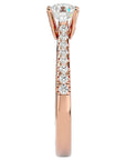 Inel De Logodnă Solitaire Pavé din Aur 14k cu Diamante Create în Laborator de 0.85 ct din 14k Aur Roz - Castelo.ro