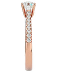 Inel De Logodnă Solitaire Pavé din Aur 14k cu Diamante Create în Laborator de 0.85 ct din 14k Aur Roz - Castelo.ro
