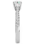 Inel De Logodnă Solitaire Pavé cu Moissanite de 0.85 ct din Platina - Castelo.ro