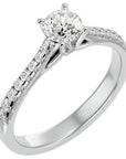 Inel De Logodnă Solitaire Pavé cu Moissanite de 0.85 ct din Platina - Castelo.ro