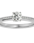 Inel De Logodnă Solitaire Pavé din Aur 14k cu Diamante Create în Laborator de 0.35 ct din 14k Aur Alb - Castelo.ro