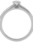 Inel De Logodnă Solitaire Pavé din Aur 14k cu Diamante Create în Laborator de 0.35 ct din 14k Aur Alb - Castelo.ro
