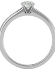 Inel De Logodnă Solitaire Pavé din Aur 14k cu Moissanite de 0.35 ct din 14k Aur Alb - Castelo.ro