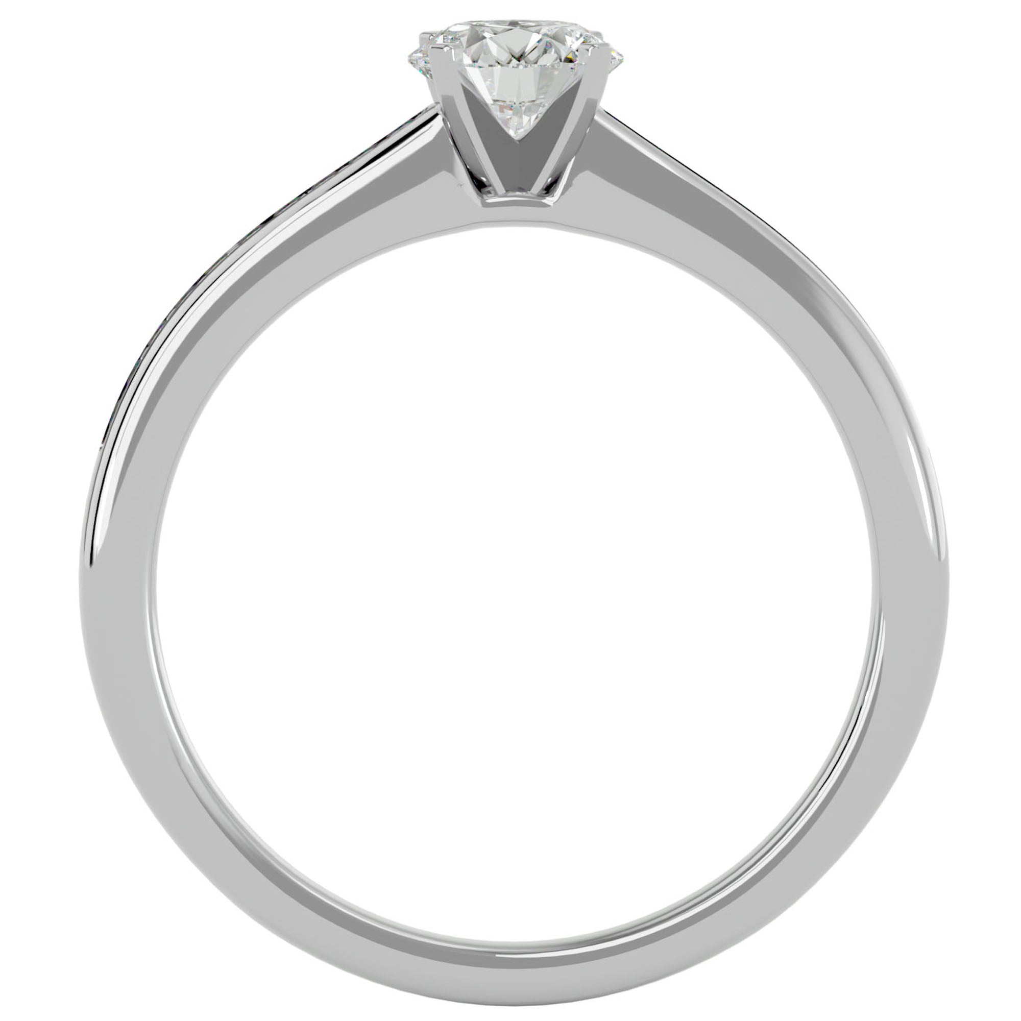 Inel De Logodnă Solitaire Pavé cu Diamante Naturale de 0.35 ct din Platina - Castelo.ro