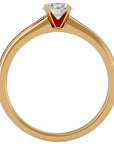 Inel De Logodnă Solitaire Pavé din Aur 14k cu Moissanite de 0.35 ct din 14k Aur Galben - Castelo.ro