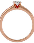 Inel De Logodnă Solitaire Pavé din Aur 14k cu Diamante Create în Laborator de 0.35 ct din 14k Aur Roz - Castelo.ro