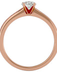 Inel De Logodnă Solitaire Pavé din Aur 14k cu Diamante Create în Laborator de 0.35 ct din 14k Aur Roz - Castelo.ro