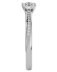 Inel De Logodnă Solitaire Pavé din Aur 14k cu Diamante Naturale de 0.35 ct din 14k Aur Alb - Castelo.ro