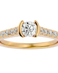 Inel De Logodnă Solitaire Pavé din Aur 14k cu Diamante Naturale de 0.81 ct din 14k Aur Galben - Castelo.ro