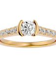 Inel De Logodnă Solitaire Pavé din Aur 14k cu Diamante Create în Laborator de 0.81 ct din 14k Aur Galben - Castelo.ro