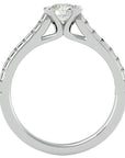 Inel De Logodnă Solitaire Pavé din Aur 14k cu Diamante Naturale de 0.81 ct din 14k Aur Alb - Castelo.ro