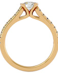 Inel De Logodnă Solitaire Pavé din Aur 14k cu Moissanite de 0.81 ct din 14k Aur Galben - Castelo.ro