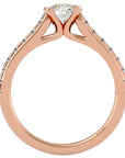 Inel De Logodnă Solitaire Pavé din Aur 14k cu Moissanite de 0.81 ct din 14k Aur Roz - Castelo.ro