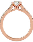 Inel De Logodnă Solitaire Pavé din Aur 14k cu Diamante Create în Laborator de 0.81 ct din 14k Aur Roz - Castelo.ro