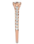 Inel De Logodnă Solitaire Pavé din Aur 14k cu Diamante Create în Laborator de 0.81 ct din 14k Aur Roz - Castelo.ro
