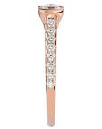 Inel De Logodnă Solitaire Pavé din Aur 14k cu Diamante Naturale de 0.81 ct din 14k Aur Roz - Castelo.ro