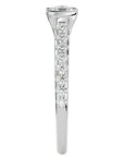 Inel De Logodnă Solitaire Pavé din Aur 14k cu Diamante Naturale de 0.81 ct din 14k Aur Alb - Castelo.ro