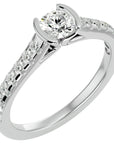 Inel De Logodnă Solitaire Pavé din Aur 14k cu Diamante Naturale de 0.81 ct din 14k Aur Alb - Castelo.ro