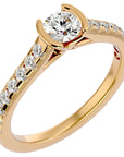 Inel De Logodnă Solitaire Pavé din Aur 14k cu Diamante Naturale de 0.81 ct din 14k Aur Galben - Castelo.ro