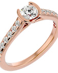 Inel De Logodnă Solitaire Pavé din Aur 14k cu Diamante Naturale de 0.81 ct din 14k Aur Roz - Castelo.ro