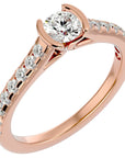 Inel De Logodnă Solitaire Pavé din Aur 14k cu Diamante Create în Laborator de 0.81 ct din 14k Aur Roz - Castelo.ro