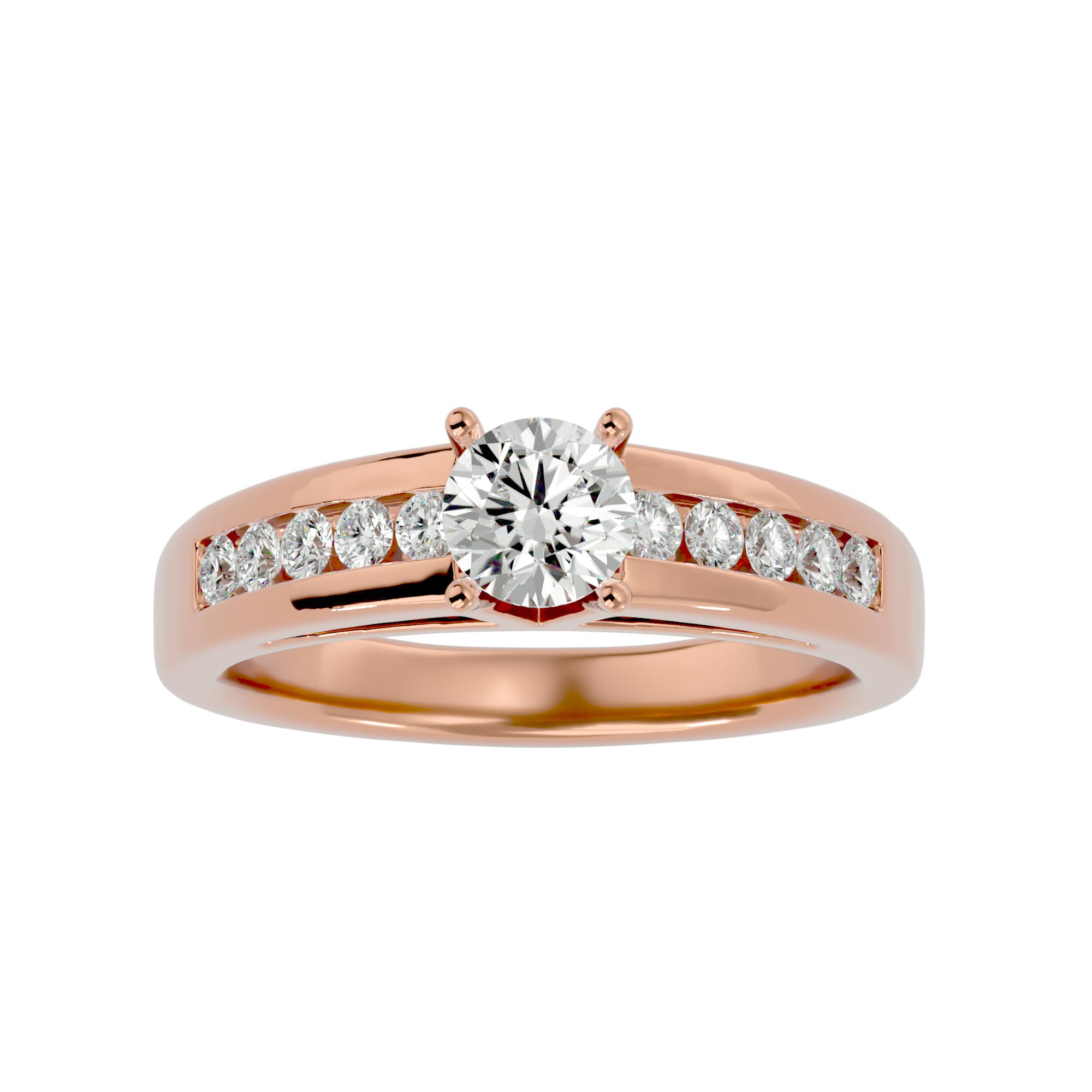 Inel De Logodnă Voix d'Ange Pavé din Aur 14k cu Diamante Naturale de 0.89 ct din 14k Aur Galben - Castelo.ro