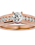 Inel De Logodnă Voix d'Ange Pavé din Aur 14k cu Diamante Create în Laborator de 0.89 ct din 14k Aur Roz - Castelo.ro