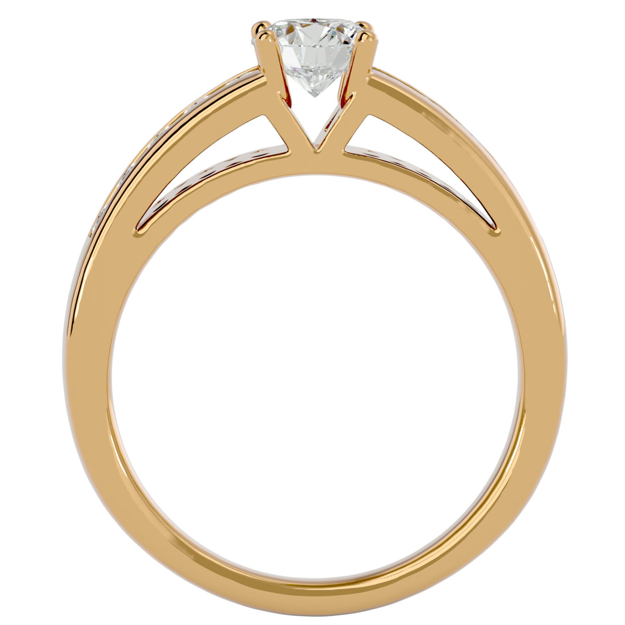 Inel De Logodnă Voix d'Ange Pavé cu Diamante Create în Laborator de 0.89 ct din 18k Aur Galben - Castelo.ro