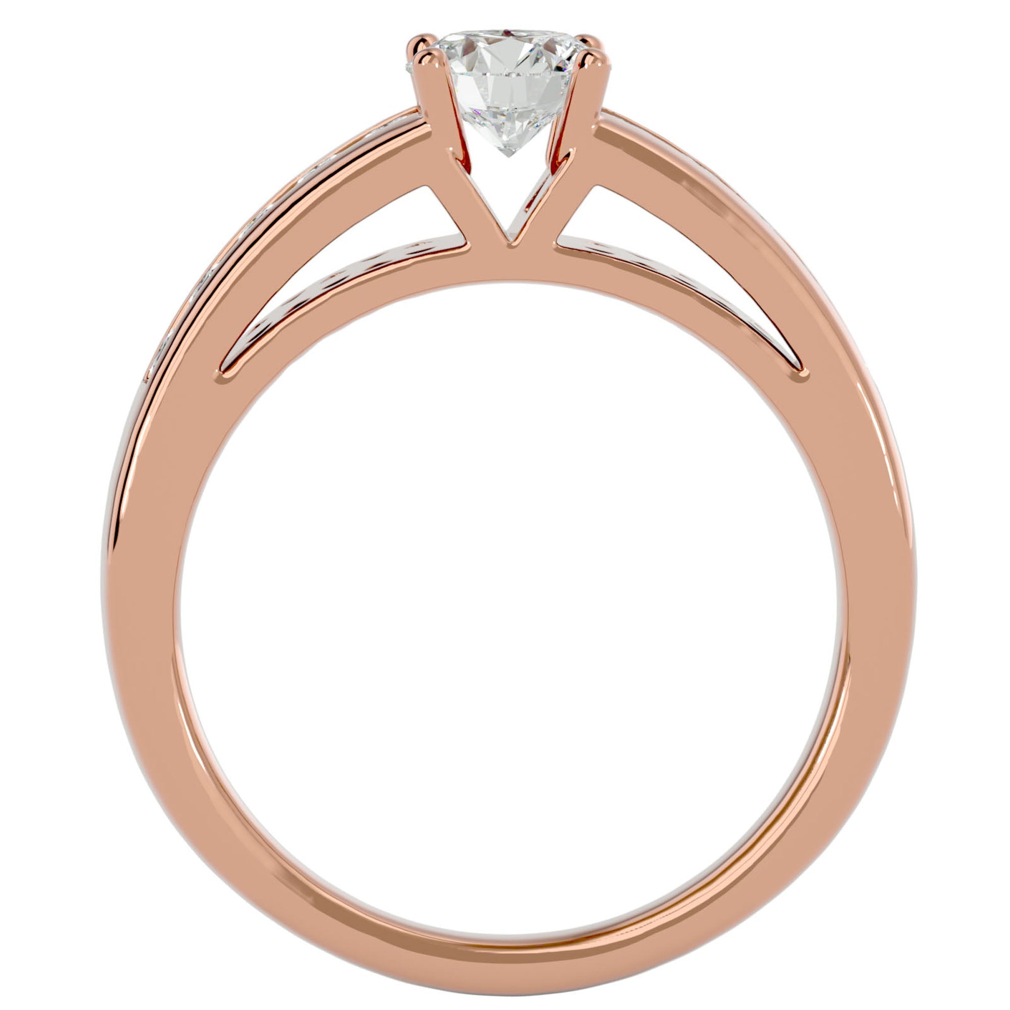 Inel De Logodnă Voix d'Ange Pavé cu Diamante Create în Laborator de 0.89 ct din 18k Aur Roz - Castelo.ro