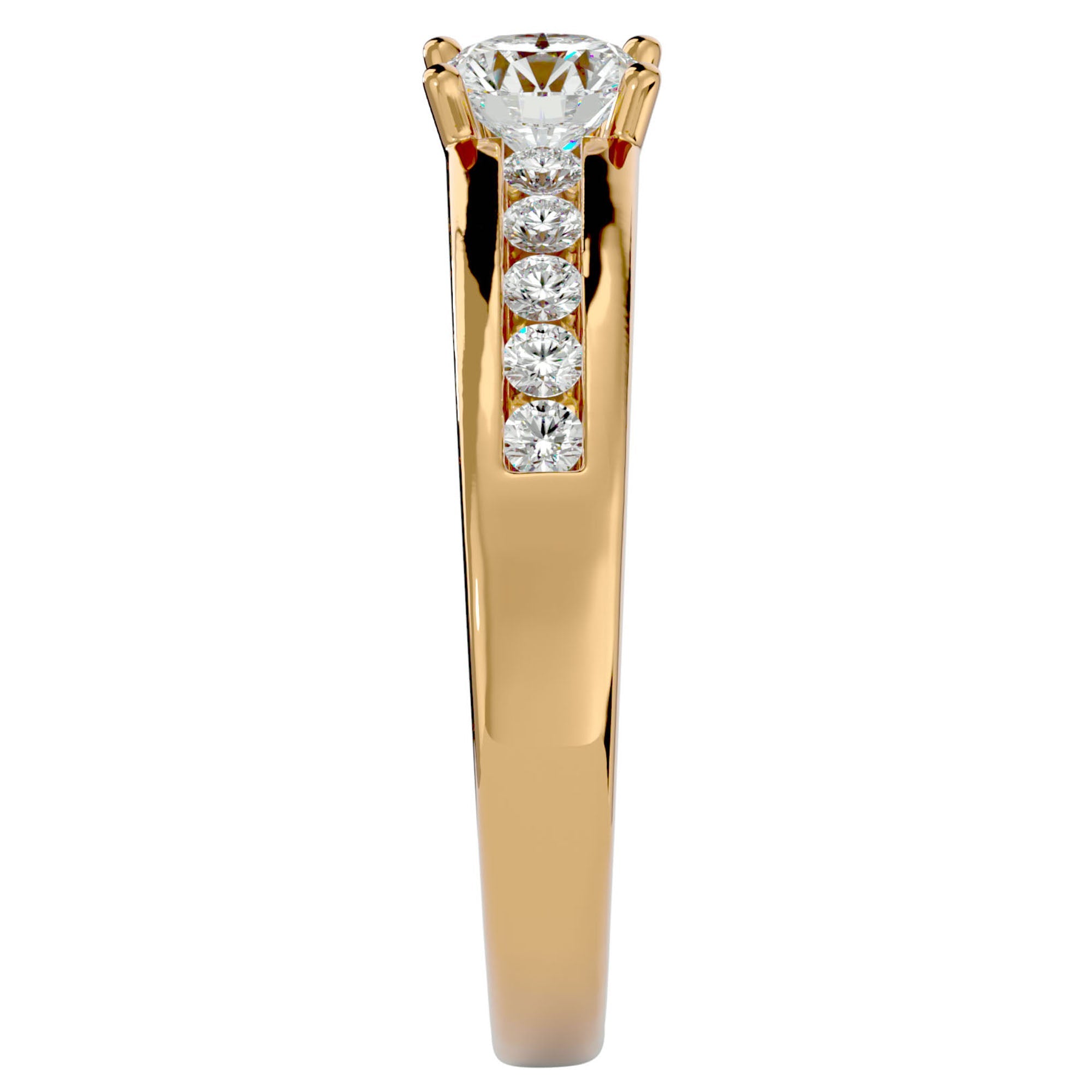 Inel De Logodnă Voix d'Ange Pavé cu Diamante Create în Laborator de 0.89 ct din 18k Aur Galben - Castelo.ro