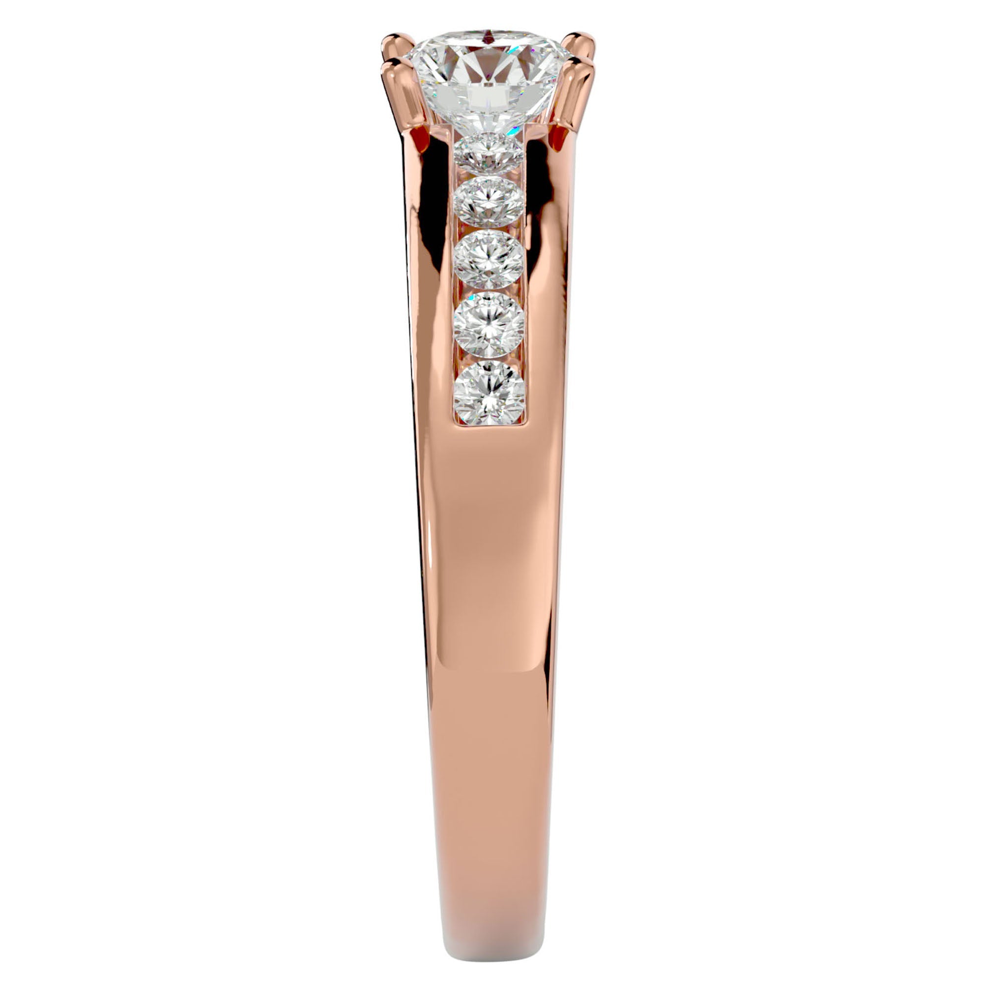 Inel De Logodnă Voix d'Ange Pavé din Aur 14k cu Moissanite de 0.89 ct din 14k Aur Roz - Castelo.ro