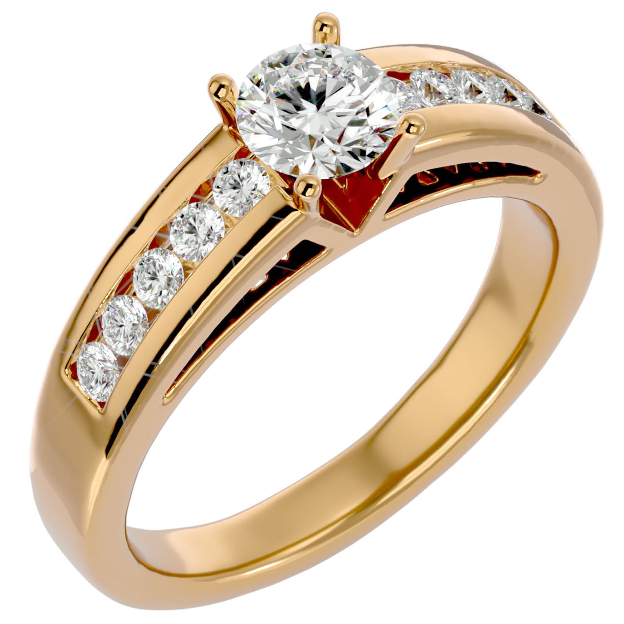 Inel De Logodnă Voix d'Ange Pavé din Aur 14k cu Diamante Create în Laborator de 0.89 ct din 14k Aur Galben - Castelo.ro