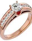 Inel De Logodnă Voix d'Ange Pavé din Aur 14k cu Diamante Create în Laborator de 0.89 ct din 14k Aur Roz - Castelo.ro