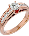 Inel De Logodnă Voix d'Ange Pavé cu Diamante Create în Laborator de 0.89 ct din 18k Aur Roz - Castelo.ro