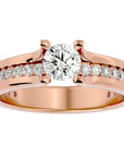 Inel De Logodnă Serene Pavé cu Diamante Naturale de 0.97 ct din 18k Aur Roz - Castelo.ro