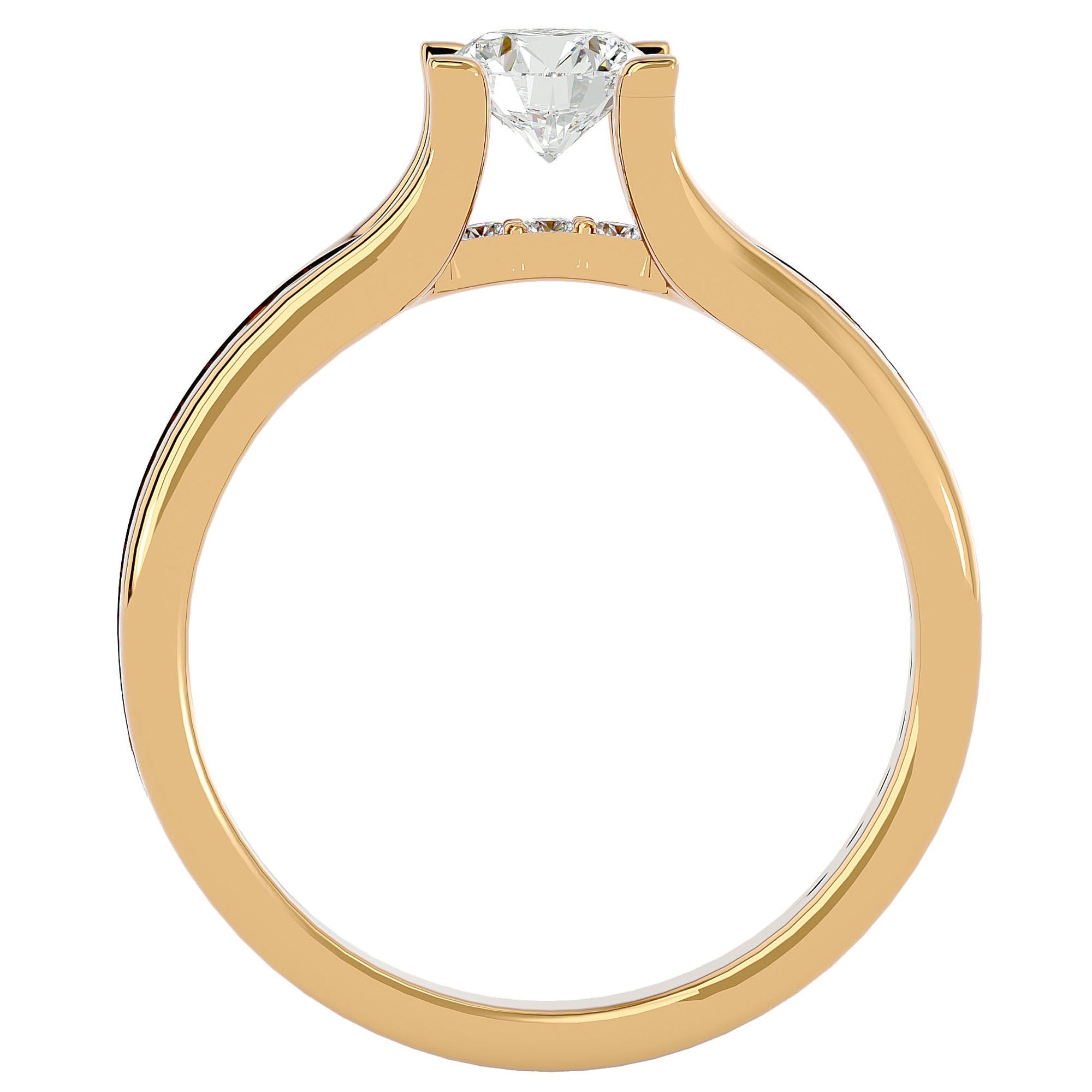 Inel De Logodnă Serene Pavé cu Moissanite de 0.97 ct din 18k Aur Galben - Castelo.ro