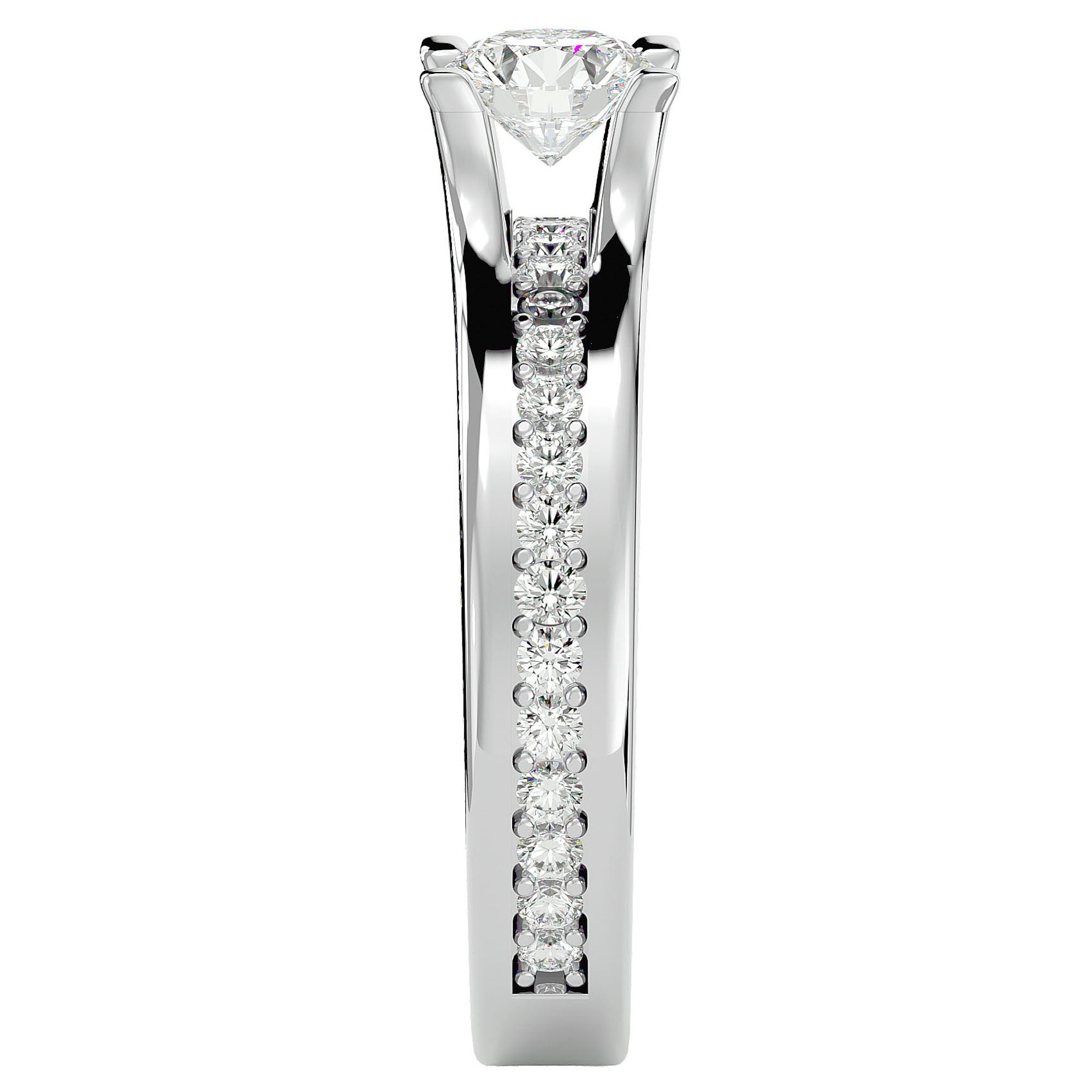 Inel De Logodnă Serene Pavé cu Diamante Create în Laborator de 0.97 ct din Platina - Castelo.ro