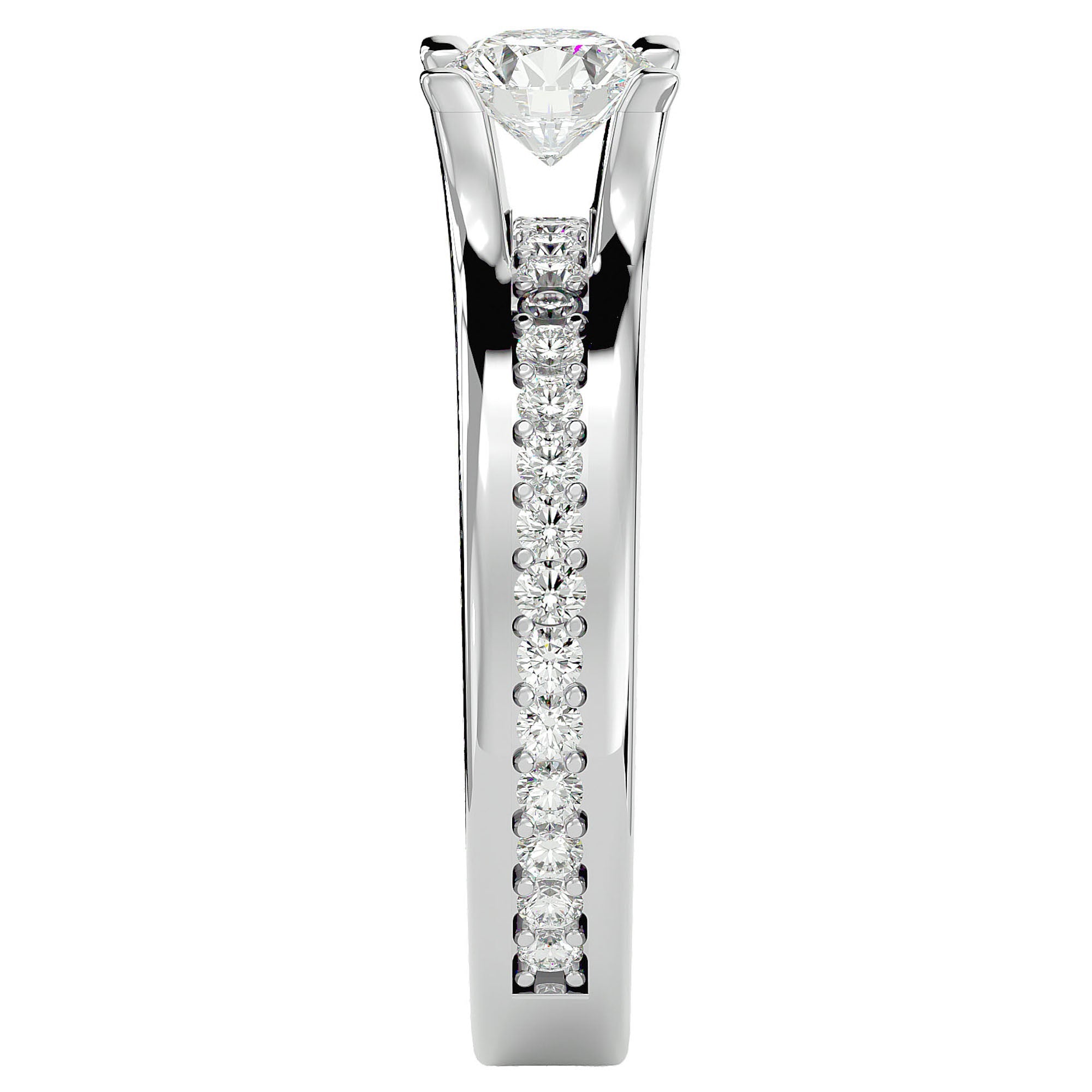Inel De Logodnă Serene Pavé cu Diamante Naturale de 0.97 ct din Platina - Castelo.ro