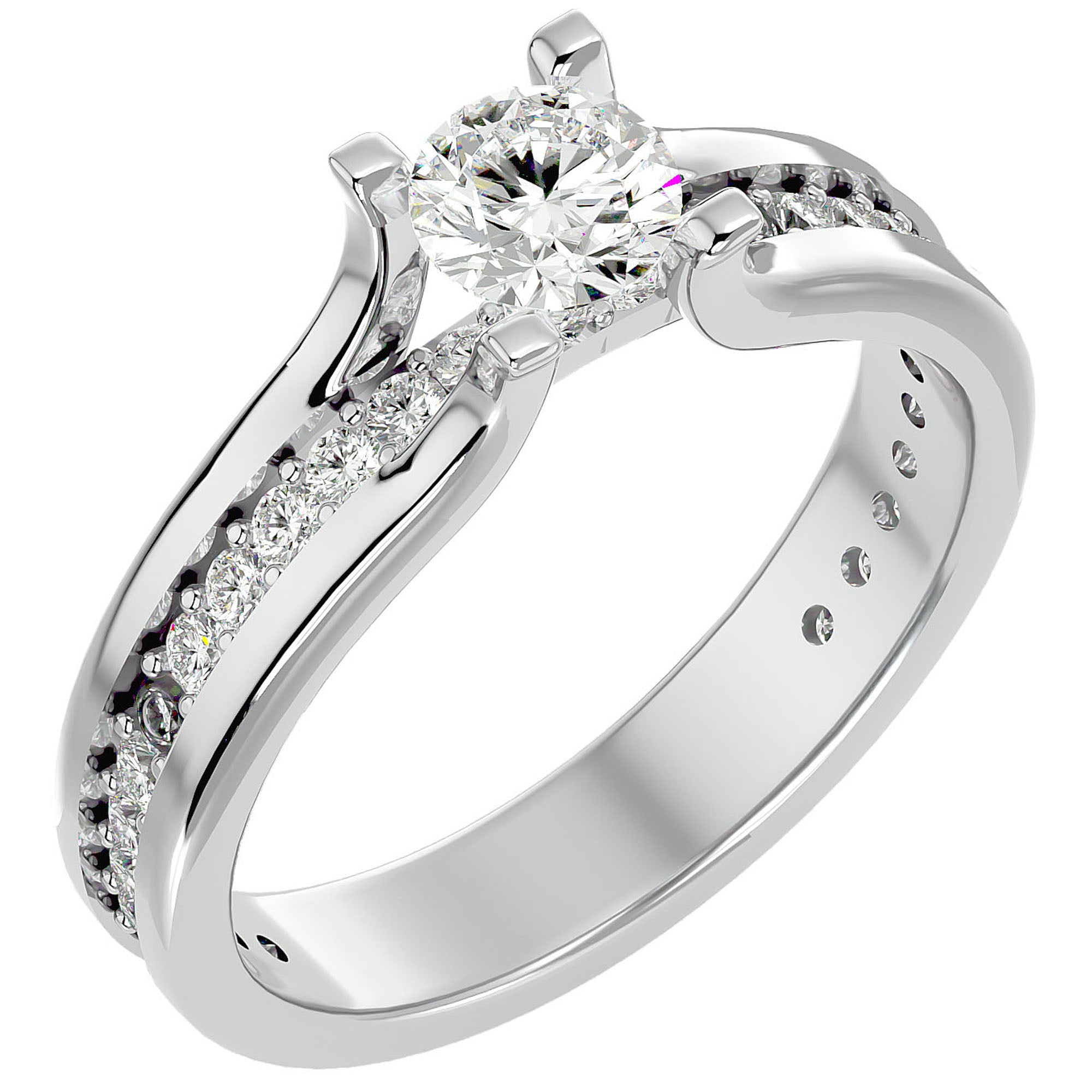 Inel De Logodnă Serene Pavé cu Diamante Create în Laborator de 0.97 ct din Platina - Castelo.ro