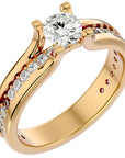 Inel De Logodnă Serene Pavé cu Diamante Naturale de 0.97 ct din 18k Aur Galben - Castelo.ro