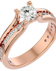 Inel De Logodnă Serene Pavé cu Diamante Create în Laborator de 0.97 ct din 18k Aur Roz - Castelo.ro