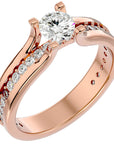 Inel De Logodnă Serene Pavé din Aur 14k cu Diamante Create în Laborator de 0.97 ct din 14k Aur Roz - Castelo.ro